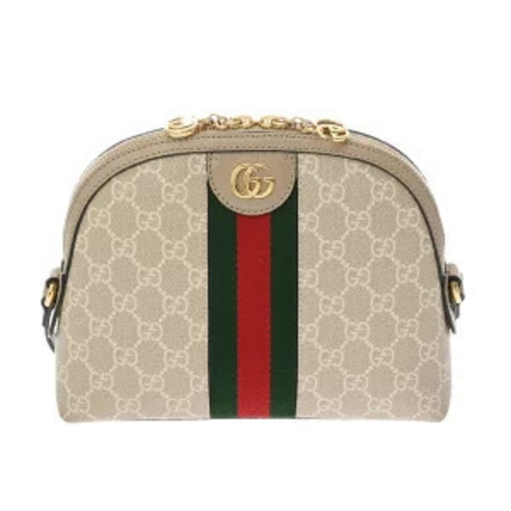 Gucci Ophidia Shoulder Bag Beige Cream White GG Supreme Canvas Leather